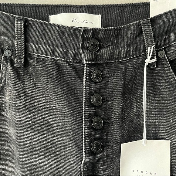 KanCan Size 11/29 Lynne Ultra High Rise Straight Leg Jeans Distressed Black NEW - Picture 8 of 14